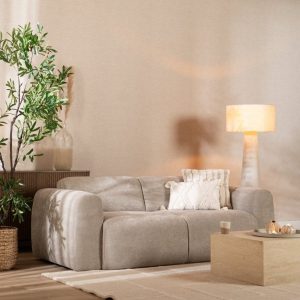 2,5-zitsbank Maine in taupe gemêleerde stof