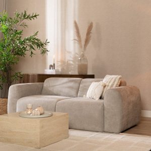 2,5-zitsbank Maine in taupe gemêleerde stof