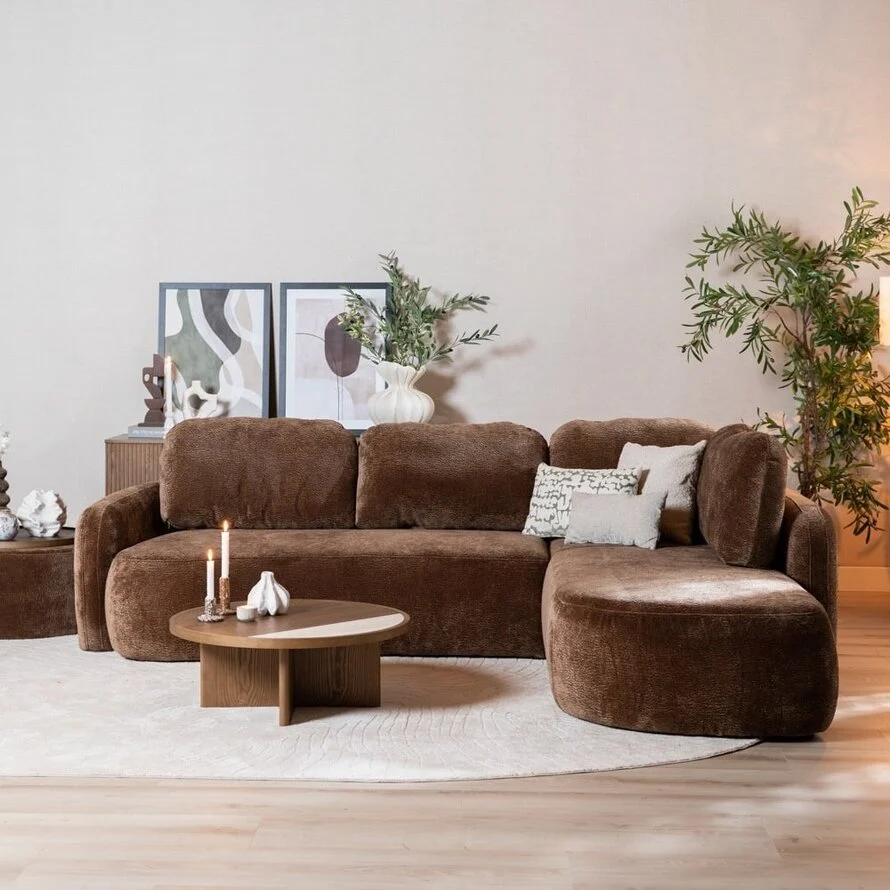 Hoekbank Vienna chenille chocolate brown rechts - Afbeelding 4