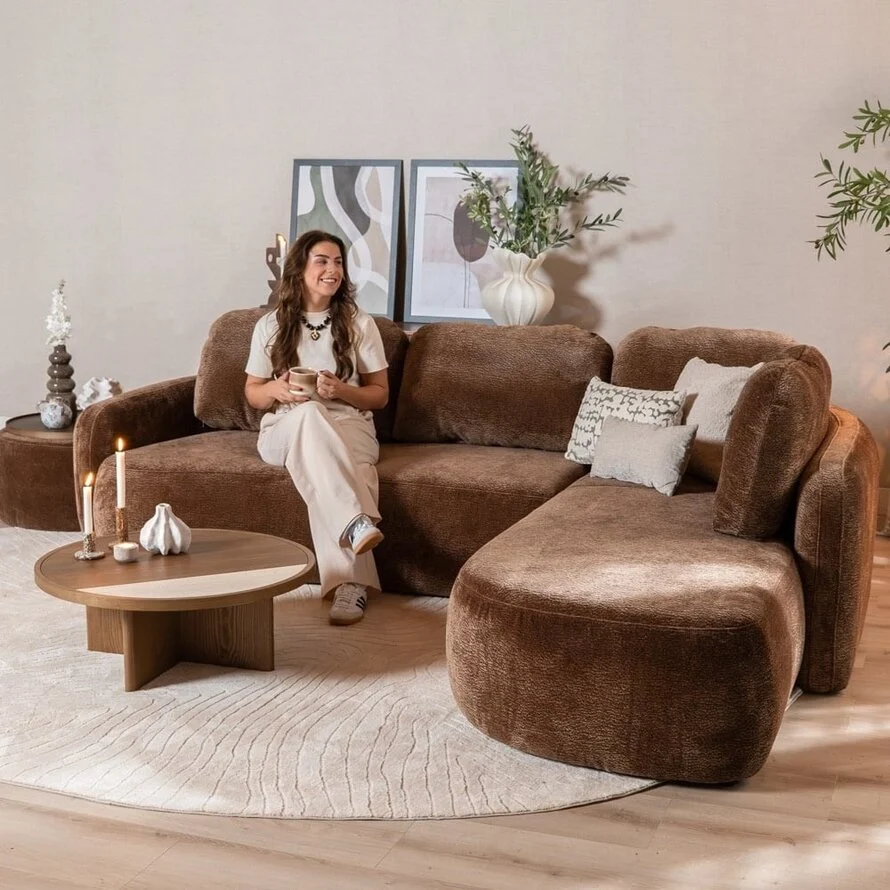 Hoekbank Vienna chenille chocolate brown rechts - Afbeelding 6