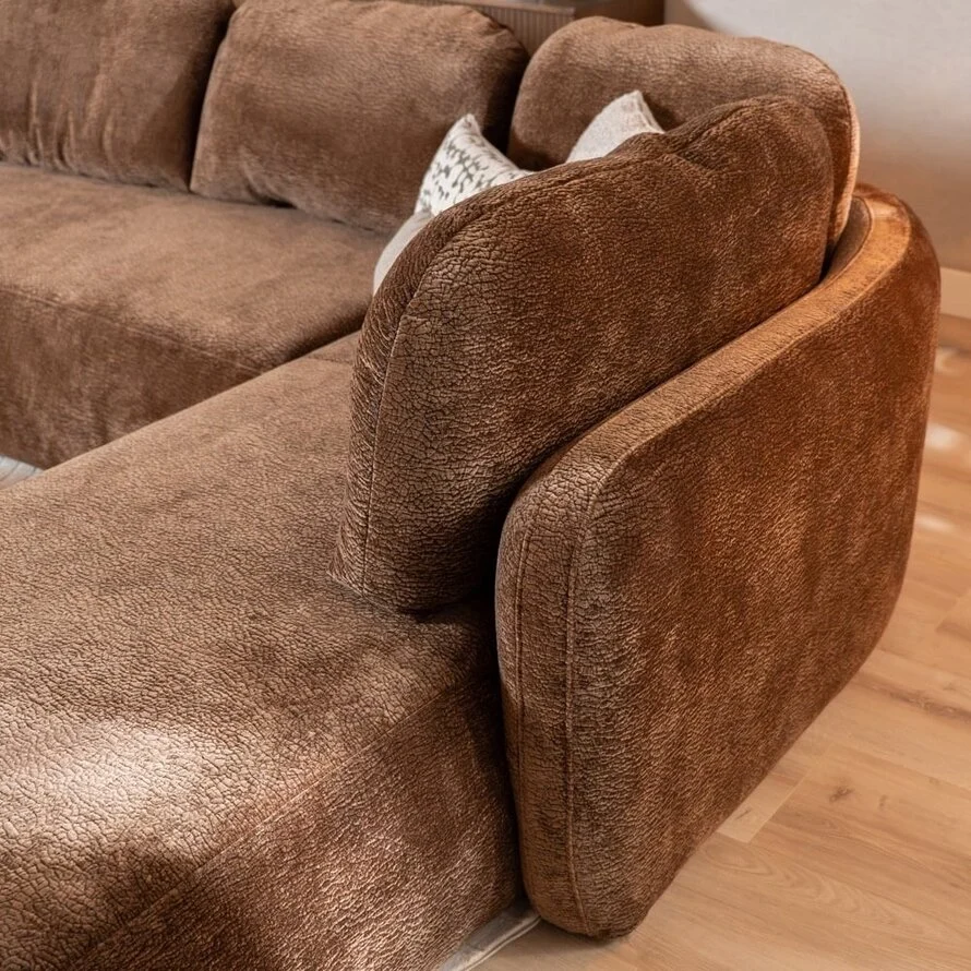Hoekbank Vienna chenille chocolate brown rechts - Afbeelding 7