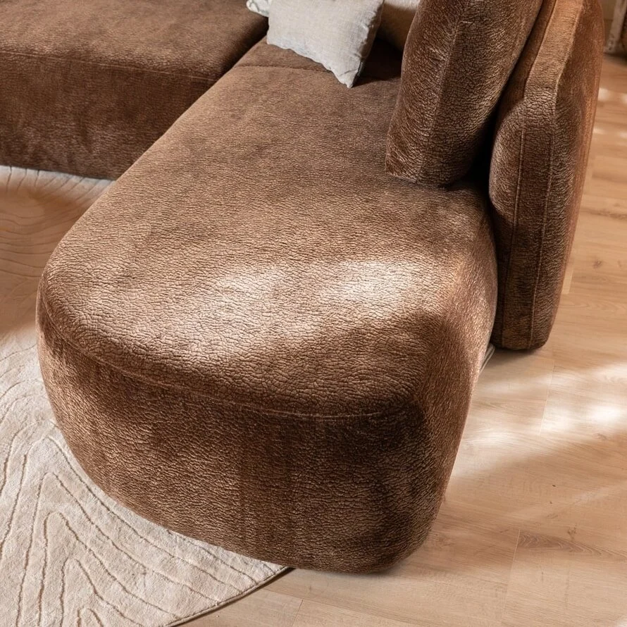 Hoekbank Vienna chenille chocolate brown rechts - Afbeelding 10