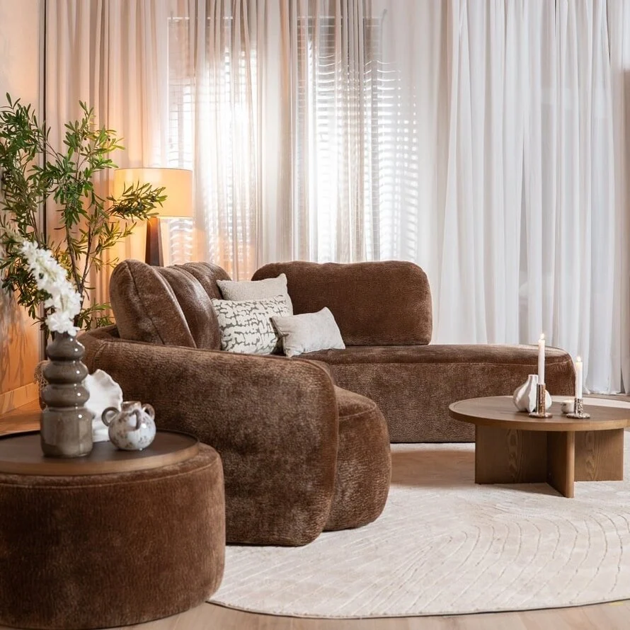 Hoekbank Vienna chenille chocolate brown rechts - Afbeelding 3