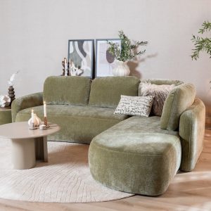 Hoekbank Vienna chenille groen rechts