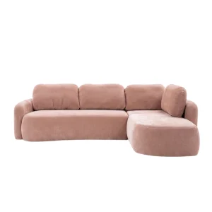 Roze Hoekbank Vienna chenille rechts, vooraanzicht