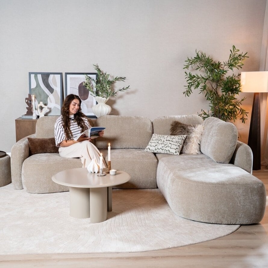 Hoekbank Vienna chenille taupe rechts