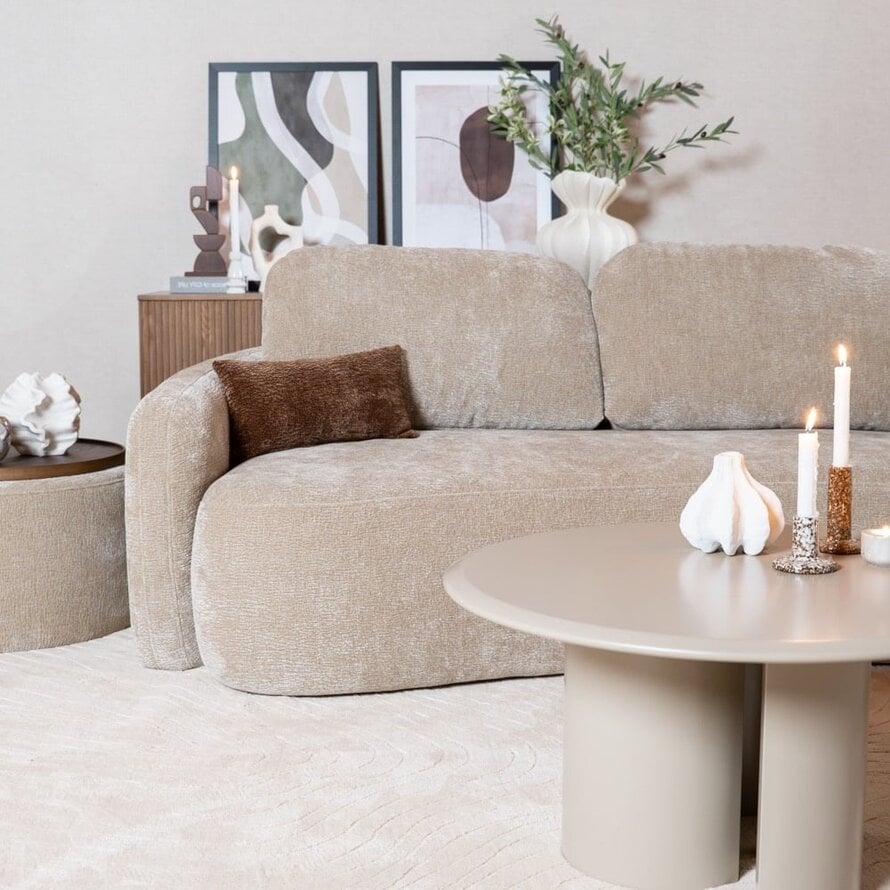 Hoekbank Vienna chenille taupe rechts