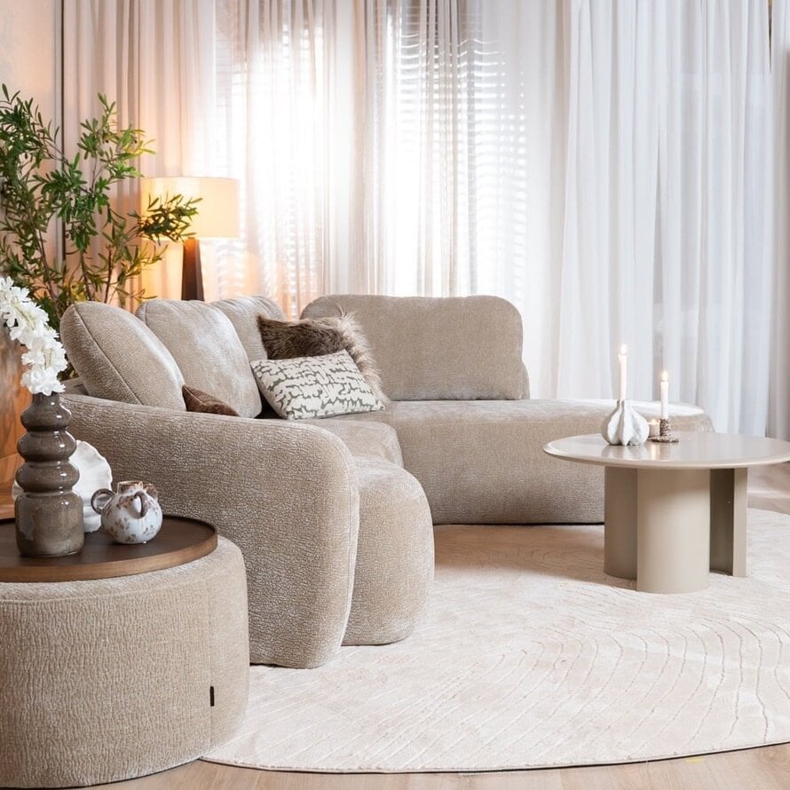 Hoekbank Vienna chenille taupe rechts