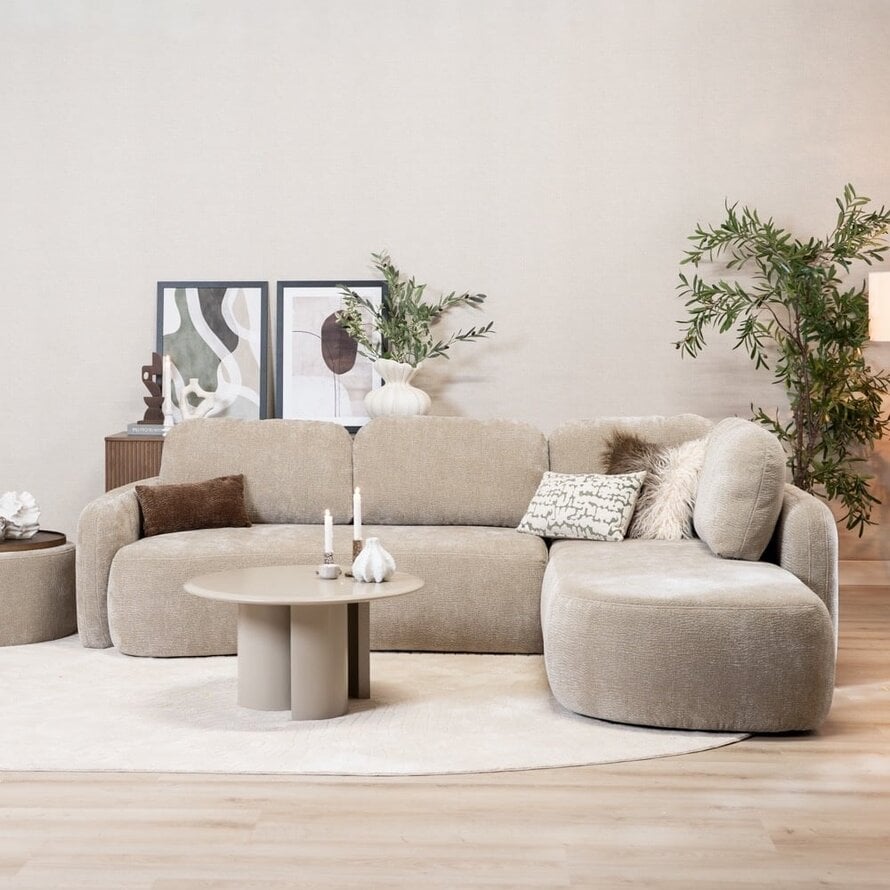 Hoekbank Vienna chenille taupe rechts