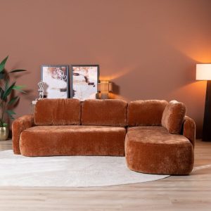 Hoekbank Vienna chenille terracotta rechts