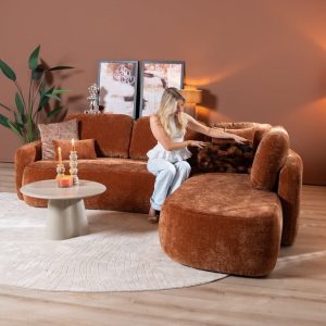 Hoekbank Vienna chenille terracotta rechts