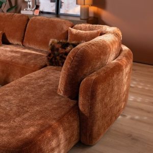 Hoekbank Vienna chenille terracotta rechts