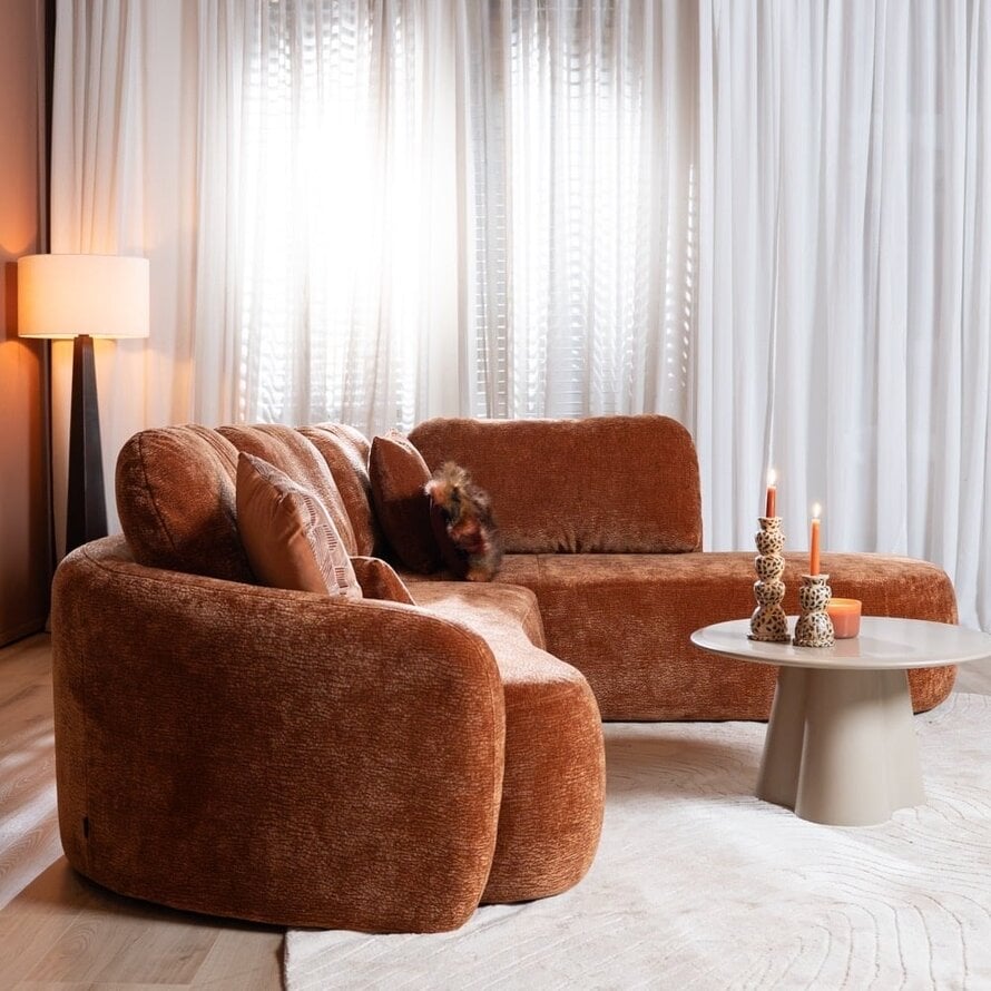 Hoekbank Vienna chenille terracotta rechts