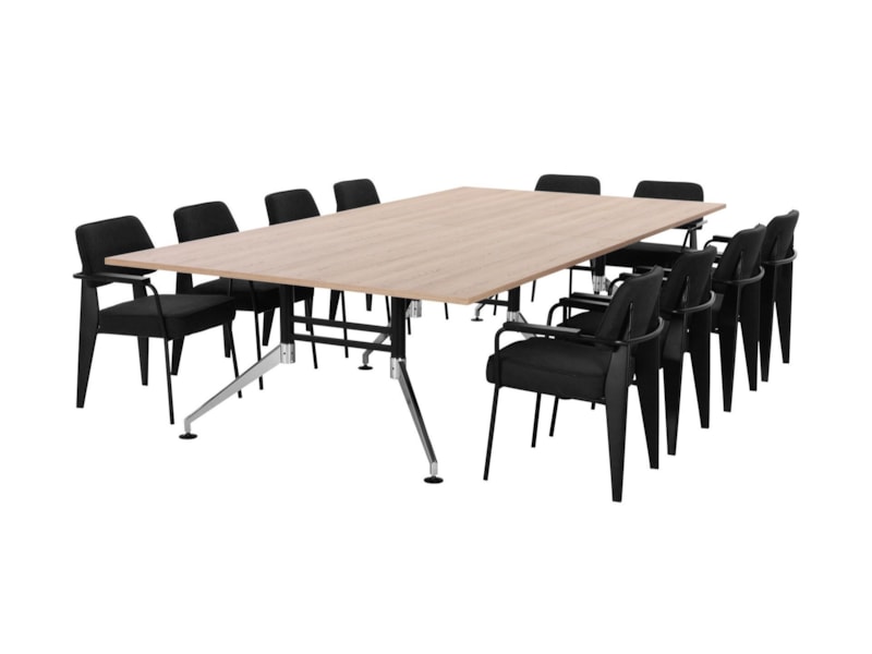 SIGN vergadertafel 320x160 cm Scandinavisch eiken zwart chroom - Afbeelding 4
