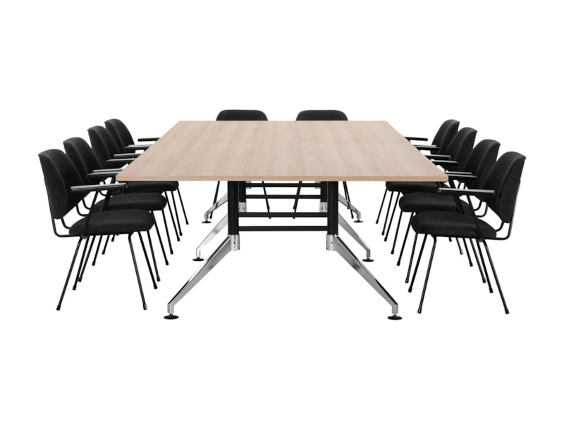 SIGN vergadertafel 320x160 cm Scandinavisch eiken zwart chroom - Afbeelding 11