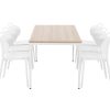 PRIME kantinetafel 160 bij 80 cm Scandinavisch eiken met wit frame, stoelen niet inbegrepen