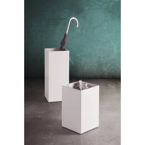 Caimi Design Collection paraplubak 20 liter in mat wit achteraan, met papierbak op de voorgrond