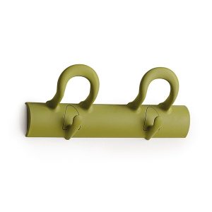 Caimi Duo wandkapstok 1519-V in groen met twee grote en twee kleine haken