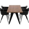 Cheak kantinetafel 180x80 cm cognac walnoten met zwart frame, exclusief stoelen