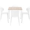 PRIME kantinetafel 80 bij 80 cm Scandinavisch eiken met wit frame, stoelen niet inbegrepen
