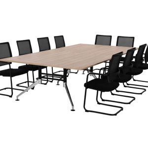 SIGN vergadertafel 320x160 cm Scandinavisch eiken zwart chroom - Afbeelding 10