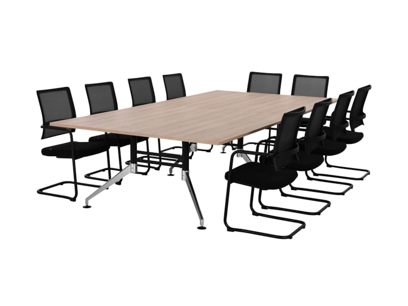SIGN vergadertafel 320x160 cm Scandinavisch eiken zwart chroom - Afbeelding 10
