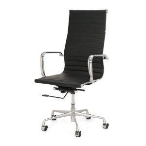 Assemblee Van Cas directie bureaustoel hoge rug zwart met aluminium frame