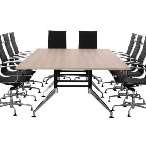 SIGN vergadertafel 320x160 cm Scandinavisch eiken zwart chroom - Afbeelding 9