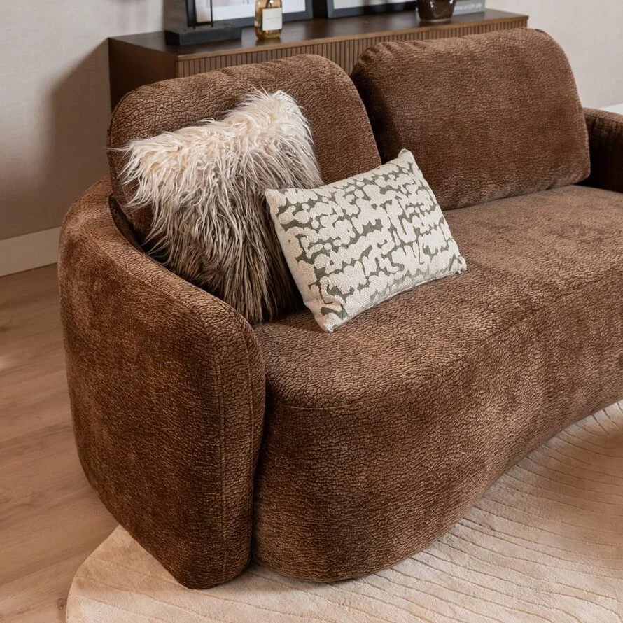 2,5-zitsbank Vienna in chocolatebruin chenille - Afbeelding 4