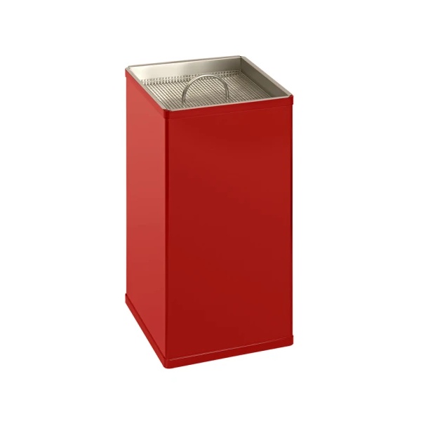 DutchDesign vierkante rode aluminium zandasbak met inzet en zeef
