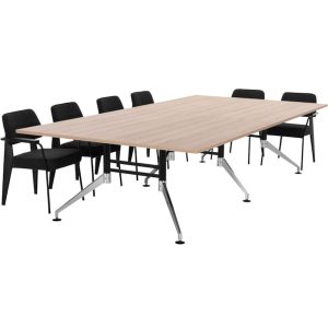 SIGN vergadertafel 320x160 cm Scandinavisch eiken zwart chroom - Afbeelding 6