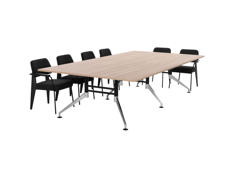 SIGN vergadertafel 320x160 cm Scandinavisch eiken zwart chroom - Afbeelding 6