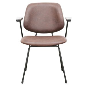 Eva vergaderstoel met armleggers – cognacbruin eco-leder - Afbeelding 2
