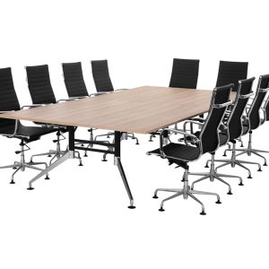 SIGN vergadertafel 320x160 cm Scandinavisch eiken zwart chroom - Afbeelding 14