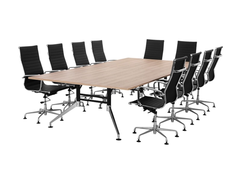SIGN vergadertafel 320x160 cm Scandinavisch eiken zwart chroom - Afbeelding 14