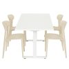 Volledig witte TUBE spreektafel 180 bij 80 cm, stoelen niet inbegrepen