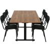 TUBE vergadertafel 200x80 cm cognac walnoten met zwart frame, exclusief stoelen