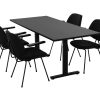 Volledig zwarte TUBE spreektafel 180×80 cm, zonder afgebeelde stoelen