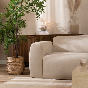 2,5-zitsbank Maine in beige chenille, sfeerbeeld