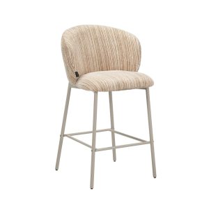 Barkruk Milo chenille – beige/roze of beige/taupe, 70 cm - Afbeelding 2