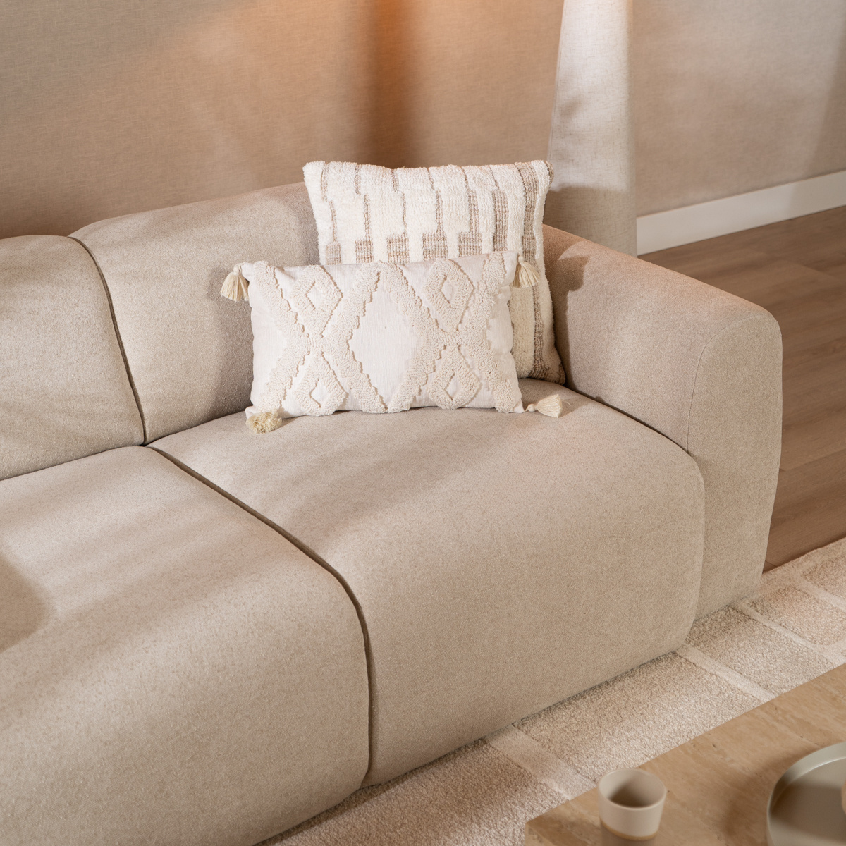 2,5-zitsbank Maine in beige chenille, sfeerbeeld