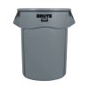 Rubbermaid Brute ronde afvalcontainer 208,2 liter grijs met handgrepen