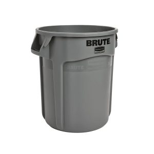 Rubbermaid Brute ronde container 37,9 liter grijs met handgrepen