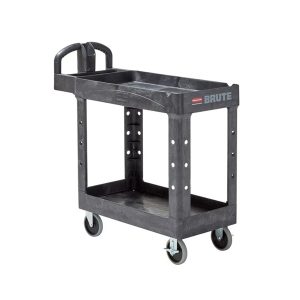 Rubbermaid Brute HD werkwagen klein met twee schappen zwart