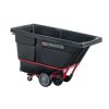 Zwarte Rubbermaid BRUTE Tilt Truck 382 liter met rood DuraTilt-frame