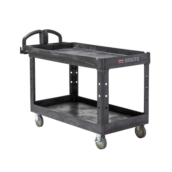 Rubbermaid Brute HD werkwagen groot zwart met twee schappen