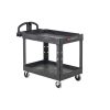 Rubbermaid Brute HD werkwagen medium zwart met twee schappen