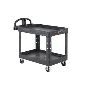 Rubbermaid Brute HD werkwagen medium zwart met twee schappen