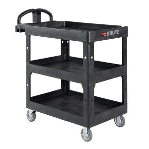 Rubbermaid Brute HD werkwagen medium zwart met drie schappen