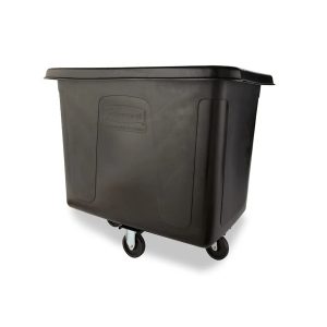 Zwarte Rubbermaid Cube Truck transportbak 0,5 m³ op wielen